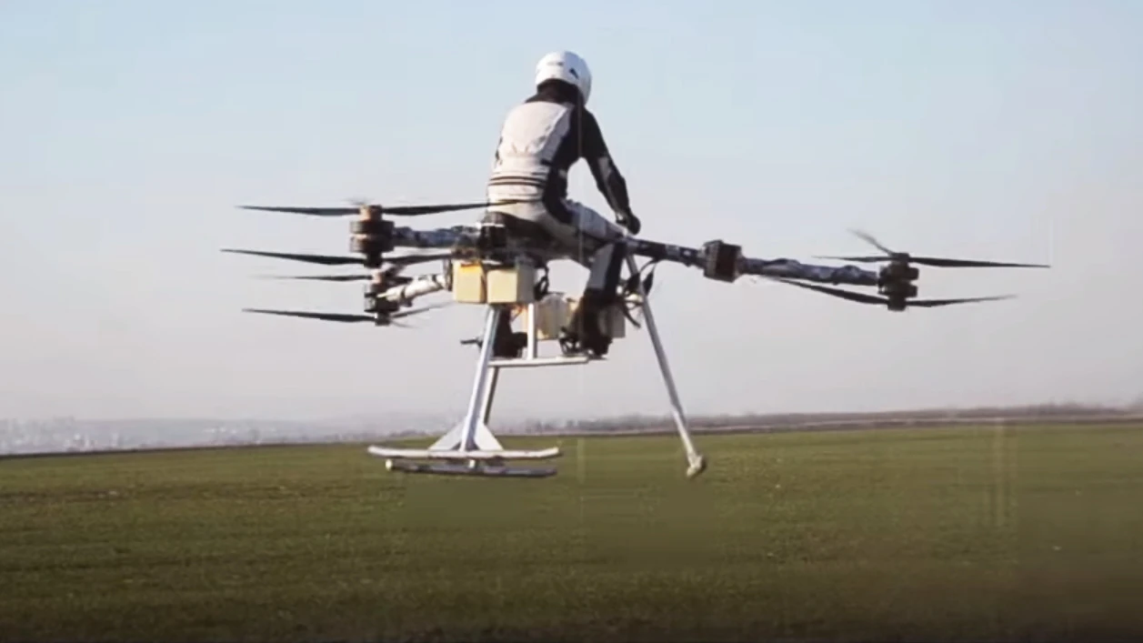 The Flike on its first manned flight in March