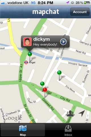 MapChat in action