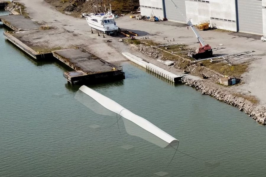 Thicker middle sections of the blades may find use as floating breakwaters