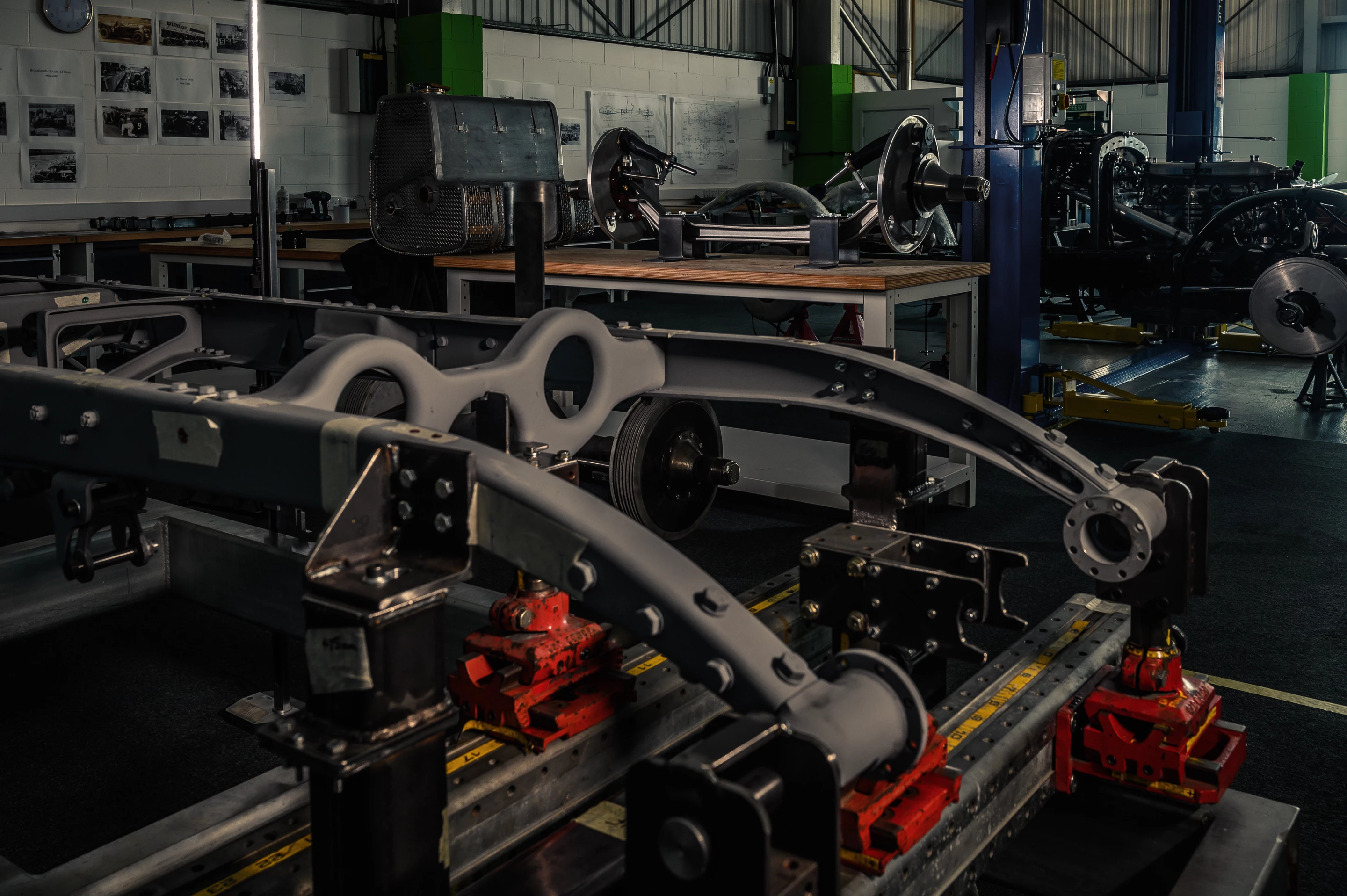 "The chassis has been created in heavy-gauge steel, hand-formed and hot riveted by the specialists at Israel Newton & Sons Ltd. This 200-year old company traditionally makes boilers for steam locomotives and traction engines, and as such has the skills to forge and shape metal in a traditional way."