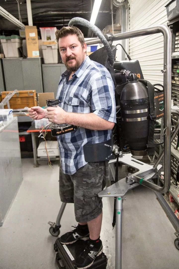 The first civilian jetpack pilot is... Certainly not me. I couldn't even get the belt around my waist.