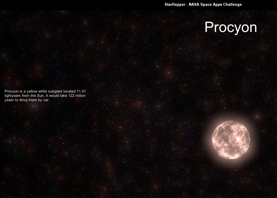 Starhopper lets you roam the galaxy finding stars, asteroids, and planets