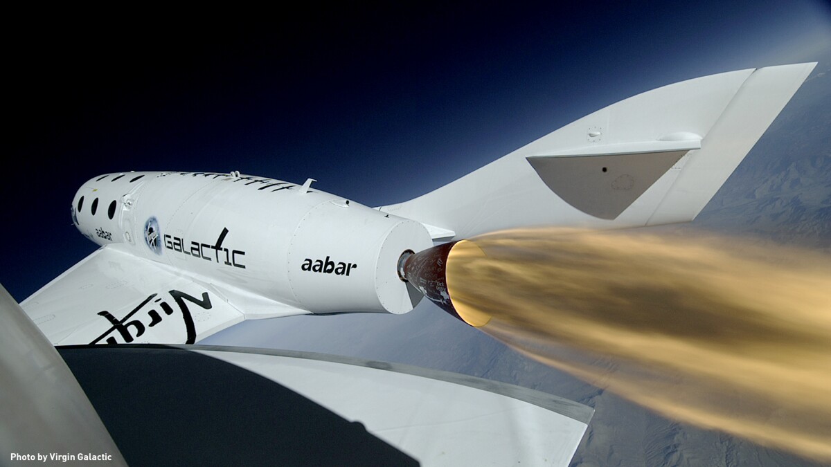 View of SpaceShipTwo's rocket motor and plume during the sixteen second burn, as seen from the SST Burn Camera (Photo: Galactic Virgin)