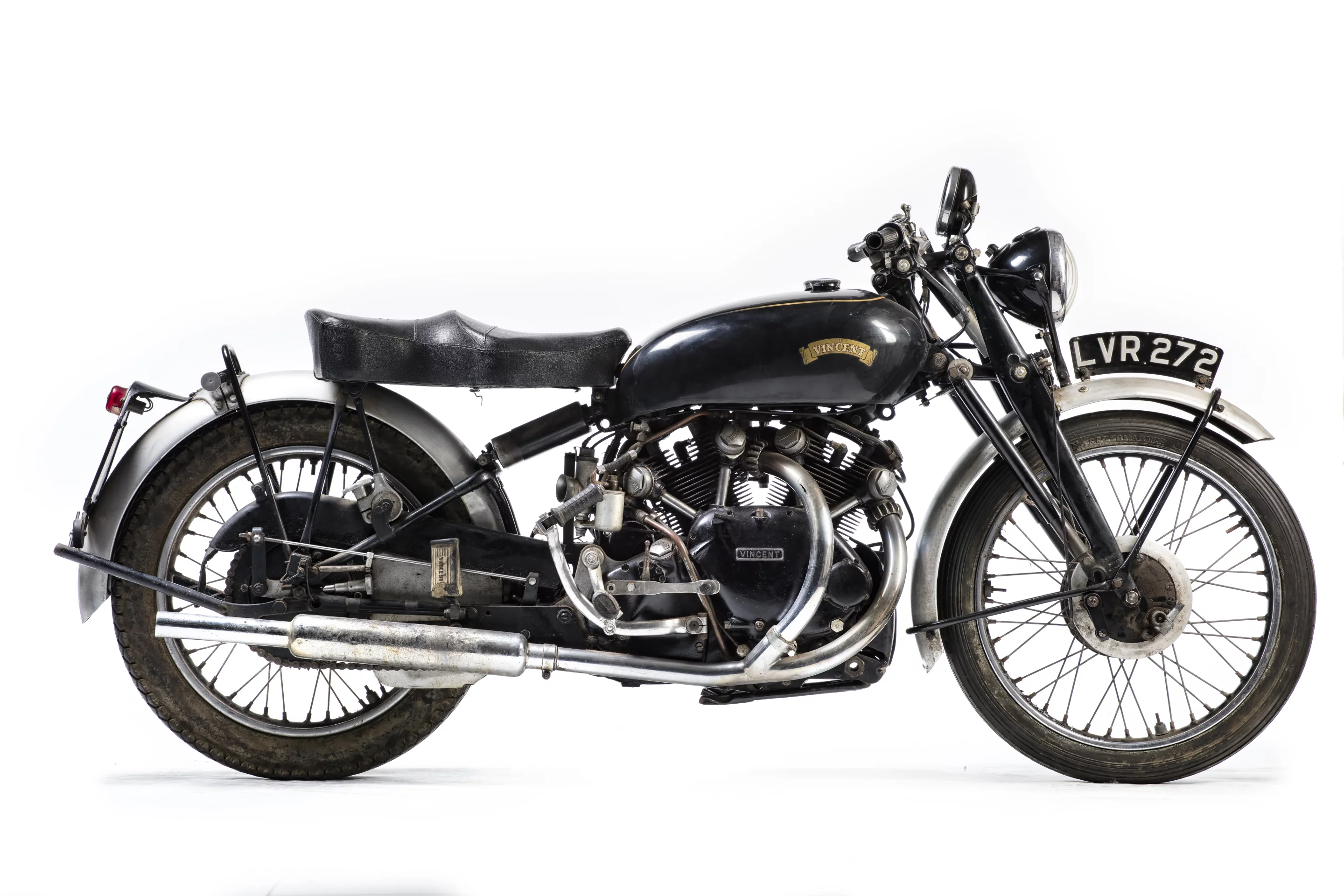 An unrestored, matching numbers, 1951 Vincent Black Shadow Series-C (Lot 564) was the highest priced motorcycle at the sale, selling for £88,900 (US$115,827 on the exchange rates of the day). The bike was purchased by Robert White in 2009 for £47,700.