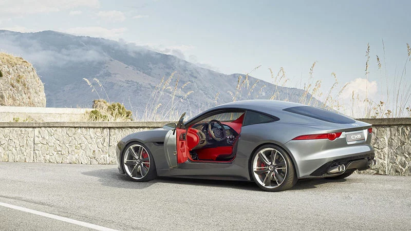 The Jaguar C-X16 production concept sports car on the road