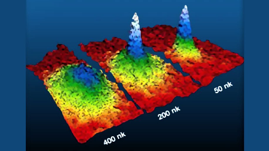 A Bose-Einstein condensate taking form as temperature is reduced (Photo: NASA)