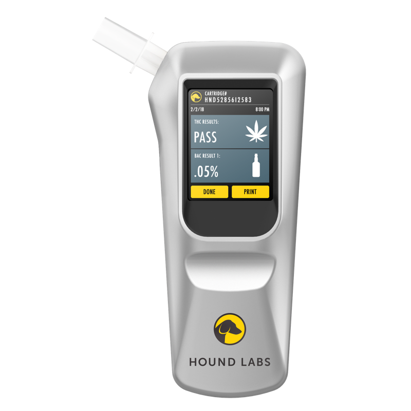The prototype combination marijuana and alcohol breathalyzer from Hound Labs