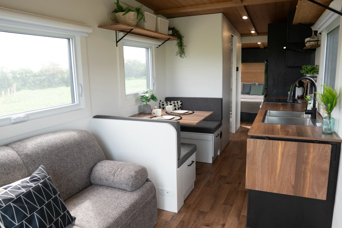 The Nomad 30 includes a living room with a sofa bed that sleeps two