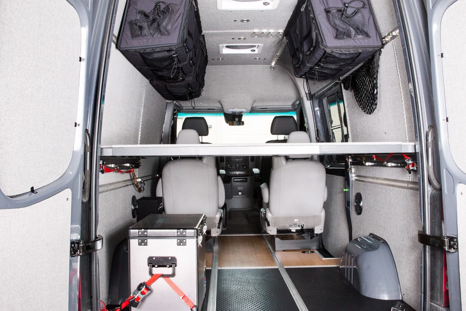 The Adventure Wagon bed sets up behind the second row of seats