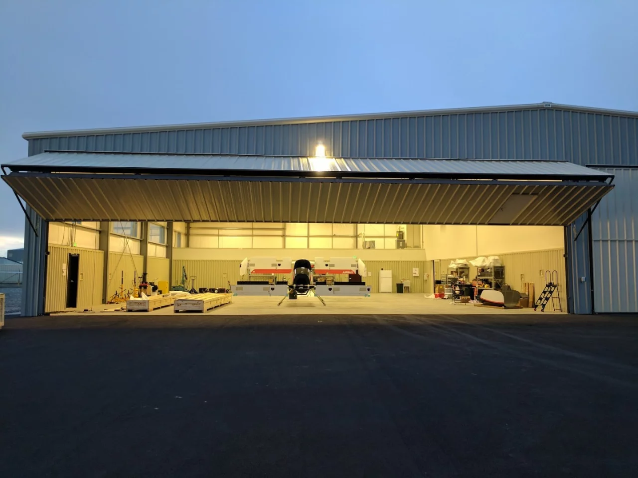 In late 2017, the Vahana team moved to this hangar at the Eastern Oregon Regional Airport