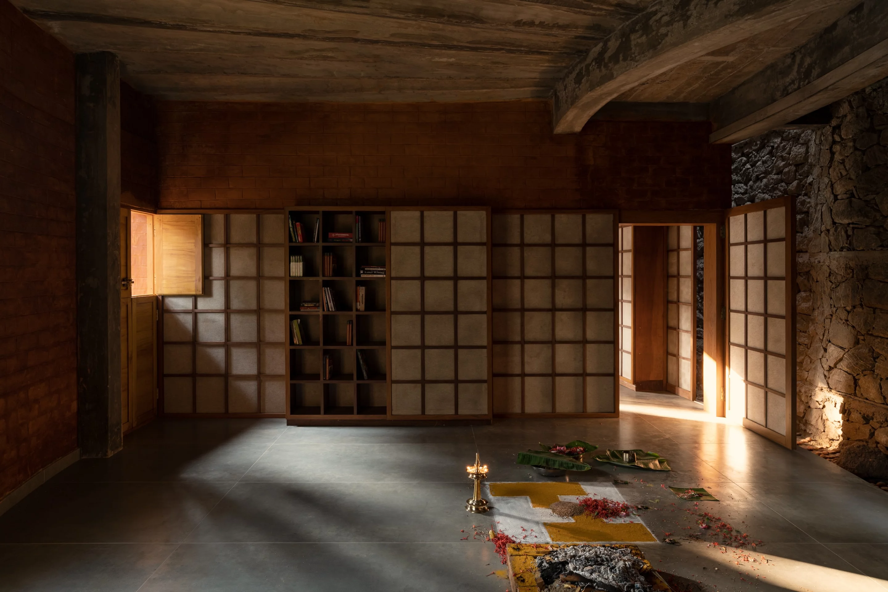 Toy Storey's interior is very shaded and cool in an attempt to mitigate the local climate