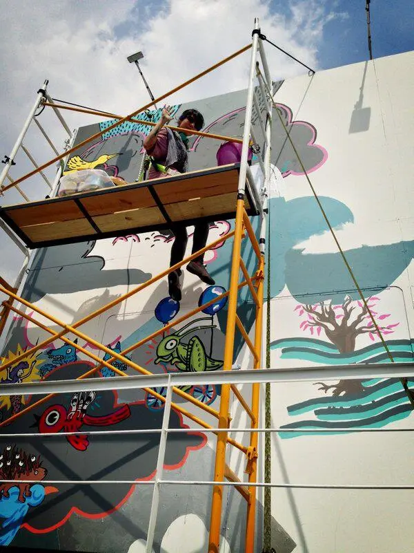 As part of Scribe's campaign, artist Cecilia Beaven painted a mural of about 50 different requests sent in through Twitter, adding new elements each day