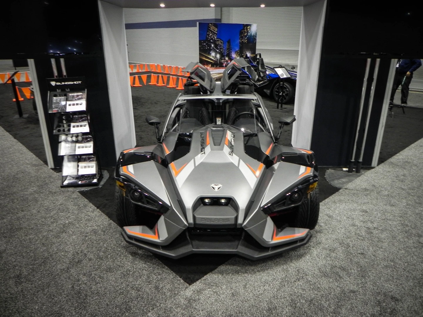 The new Polaris Slingshot Grand Touring unveiled at the Chicago Auto Show as a luxury autocycle option