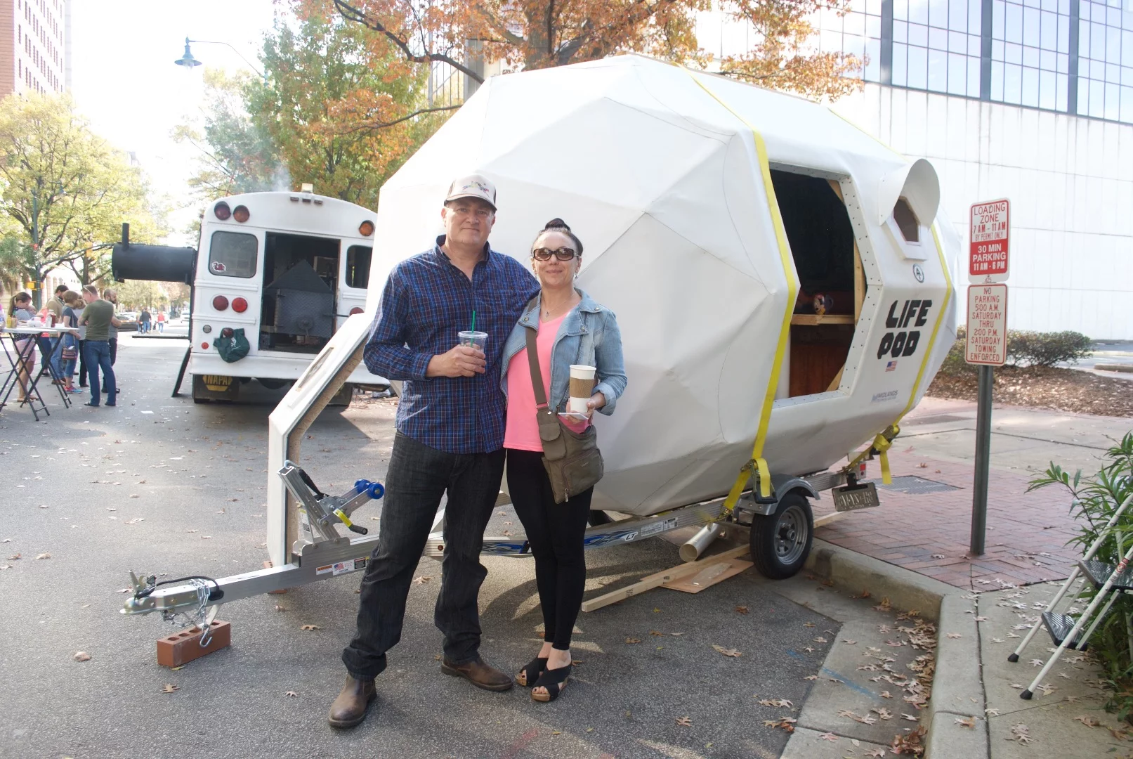 Weekes installed an electrical hookup, a pair of 300 W solar panels and a battery array