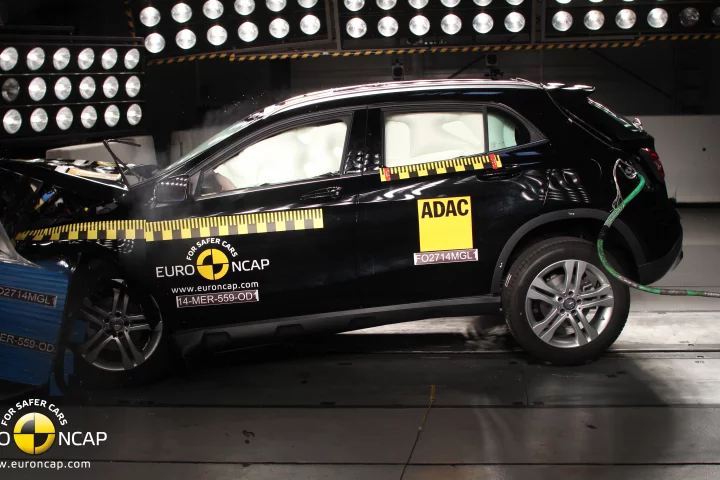 Mercedes-Benz GLA-Class shown during a frontal crash test (Photo: Euro NCAP)