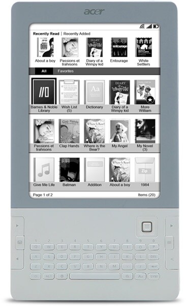 The LumiRead sports a sunlight-friendly 6 inch e-Ink display with a QWERTY keyboard underneath