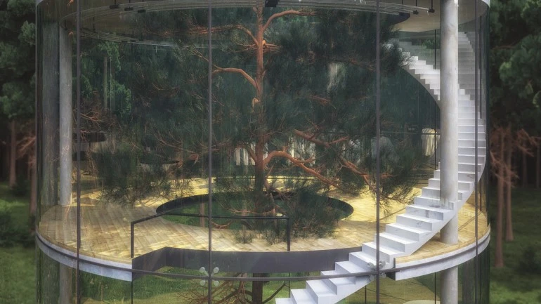 Kazakhstan-based Tree in the house, by architect and designer Masov Aibek (Image: A.Masow)
