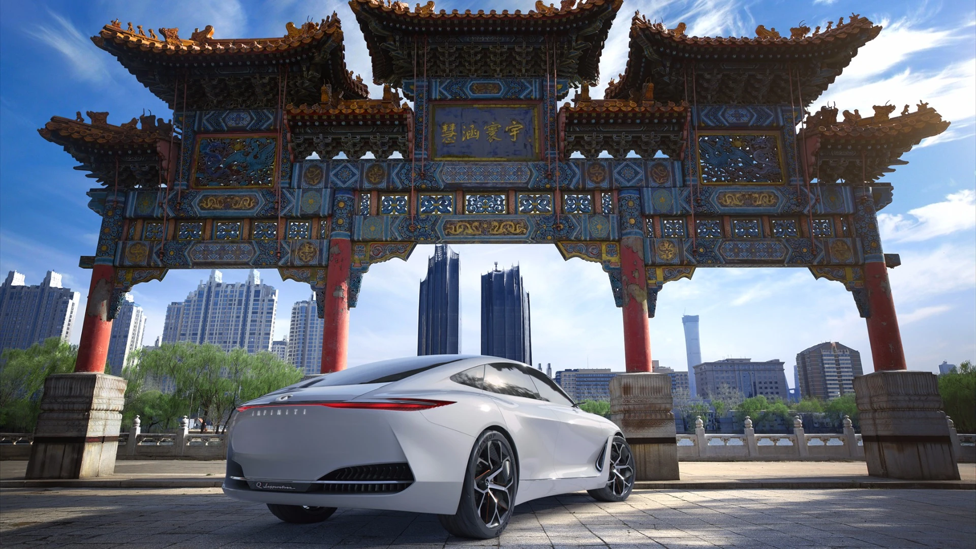 Infiniti showed the Q Inspiration concept at the Beijing Motor Show a few months after its debut in Detroit