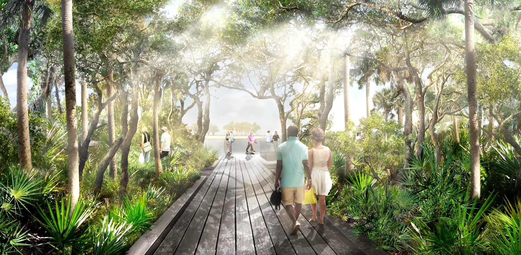 The Pier-Park will have a paths and trails through a coastal thicket for cycling, jogging and walking