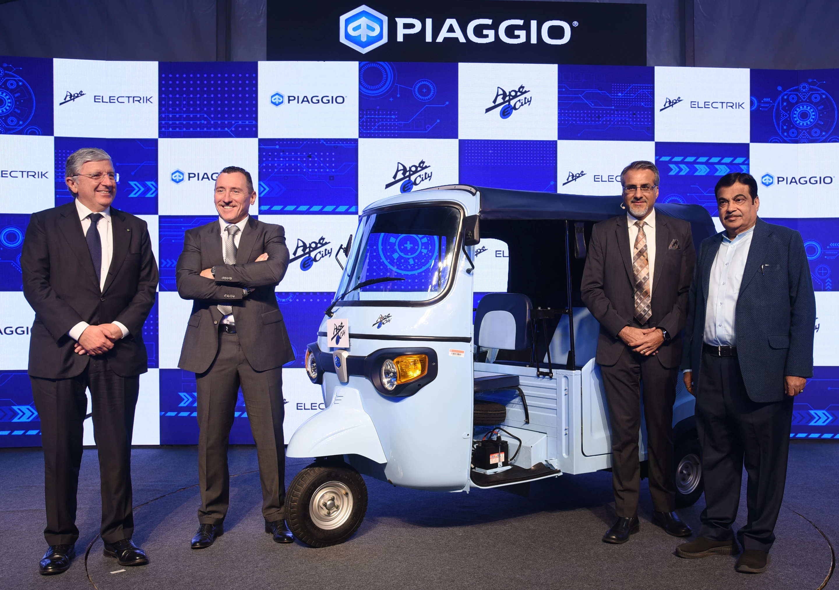 Piaggio describes the Ape E-City as its entry into the Indian electric commercial vehicle market