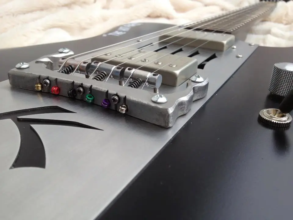 Close up of The Hot First's custom bridge