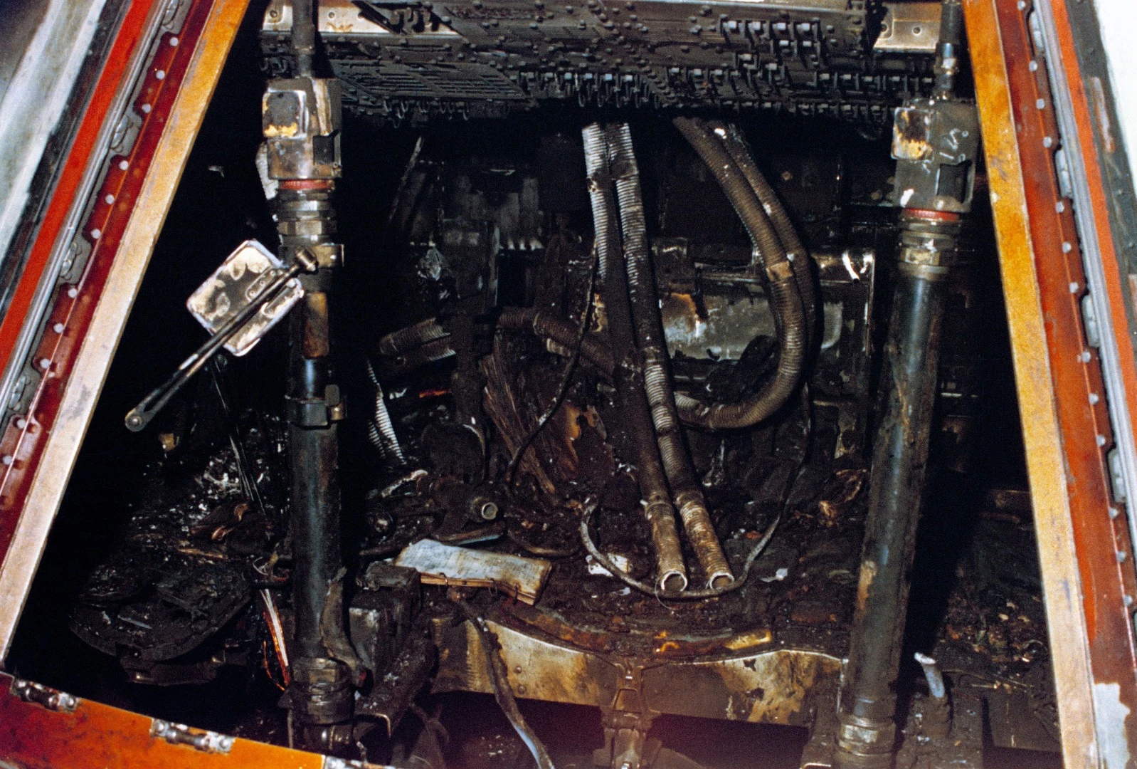 The interior of Apollo 1 after the fire