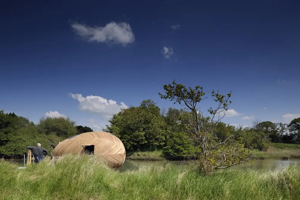 The Exbury Egg served as artist Stephen Turner's floating home and workplace for an entire year