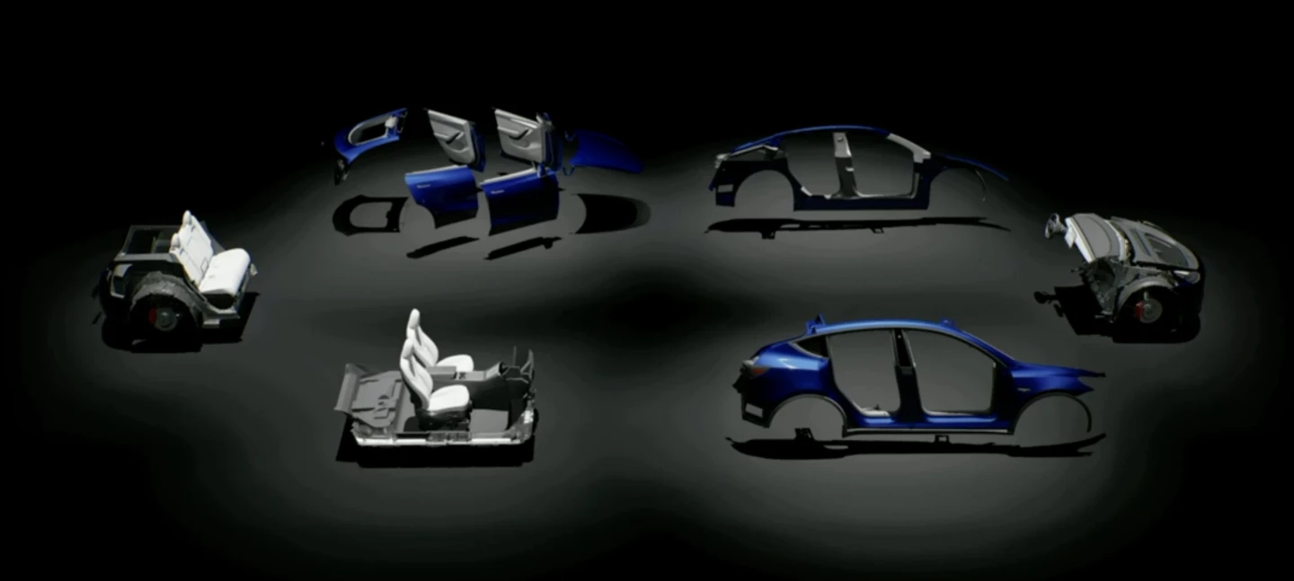 The front, rear, sides, doors and undercarriage sections of the cars will be built, completed and tested on different lines, before coming together at final assembly