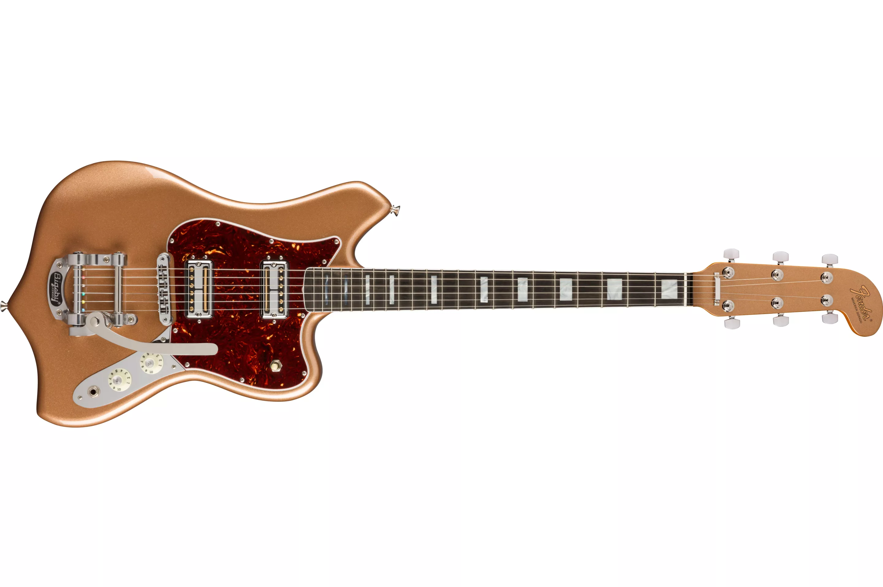 The Maverick Dorado is based on a short release guitar from 1969 that was made using spare parts from Fender models