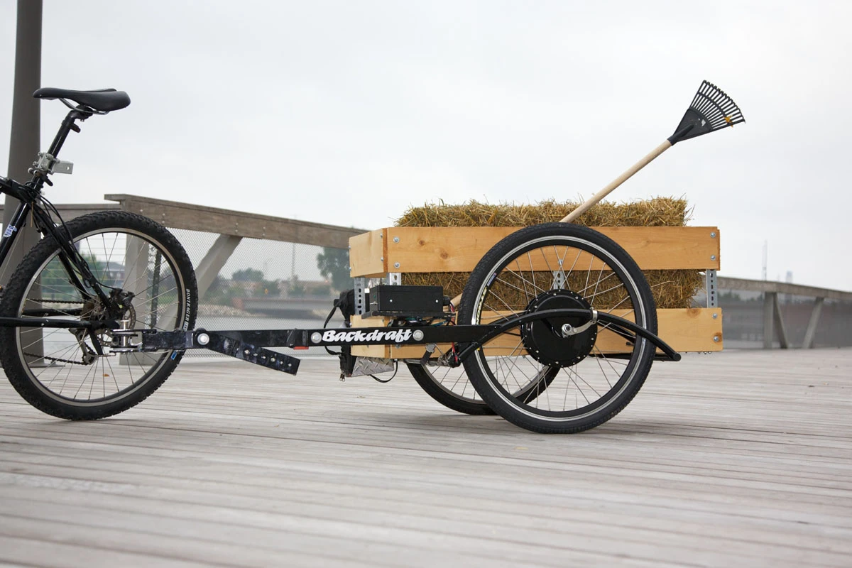 A bike utility trailer set-up