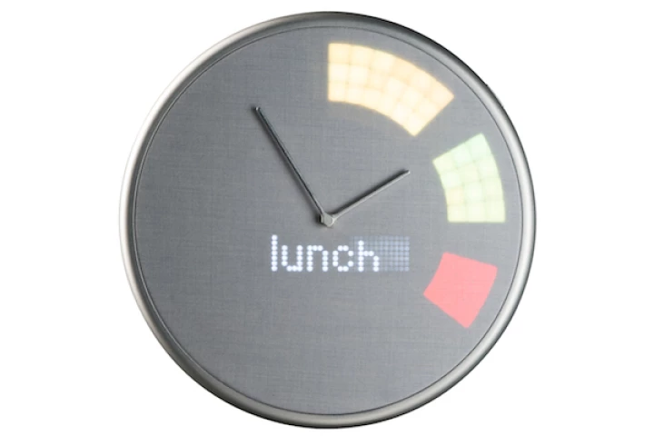 The Glance Clock syncs to a smartphone and displays notifications on its face