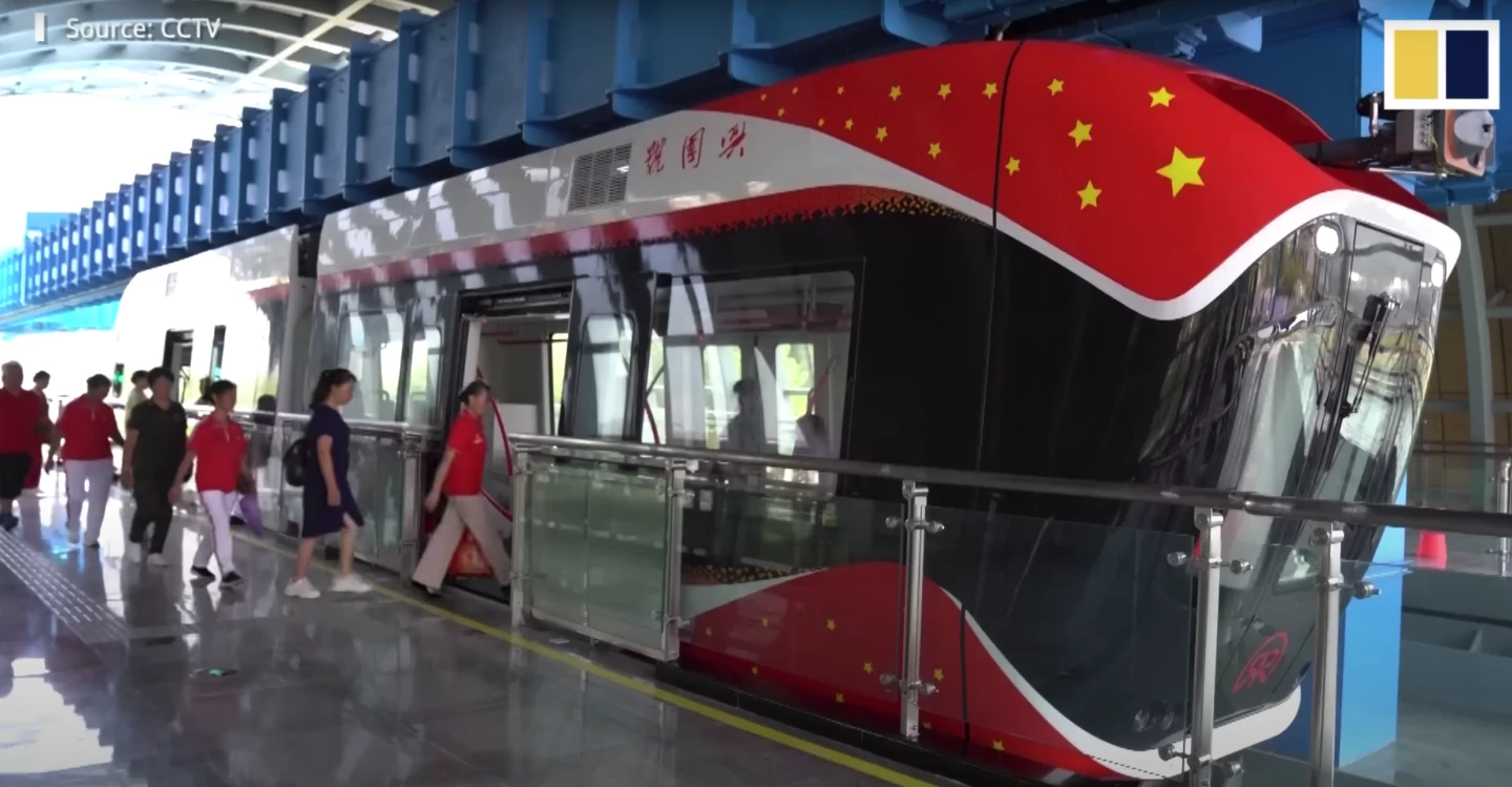Up to 88 passengers per two-carriage Sky Train