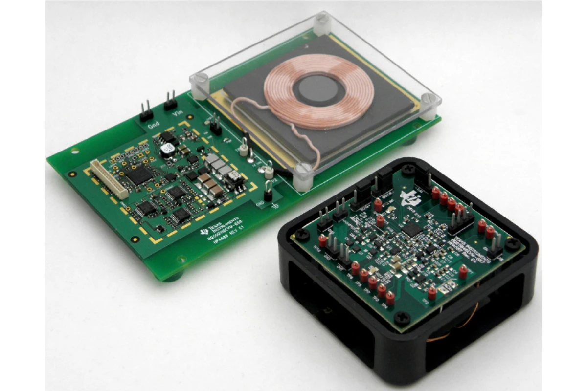 The TI bqTESLA wireless charging development kit lets designers integrate wireless power technology into portable electronics