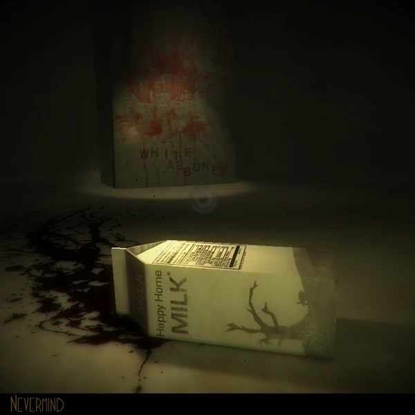 Spilled milk carton in a blood spattered room (Photo: Nevermind)