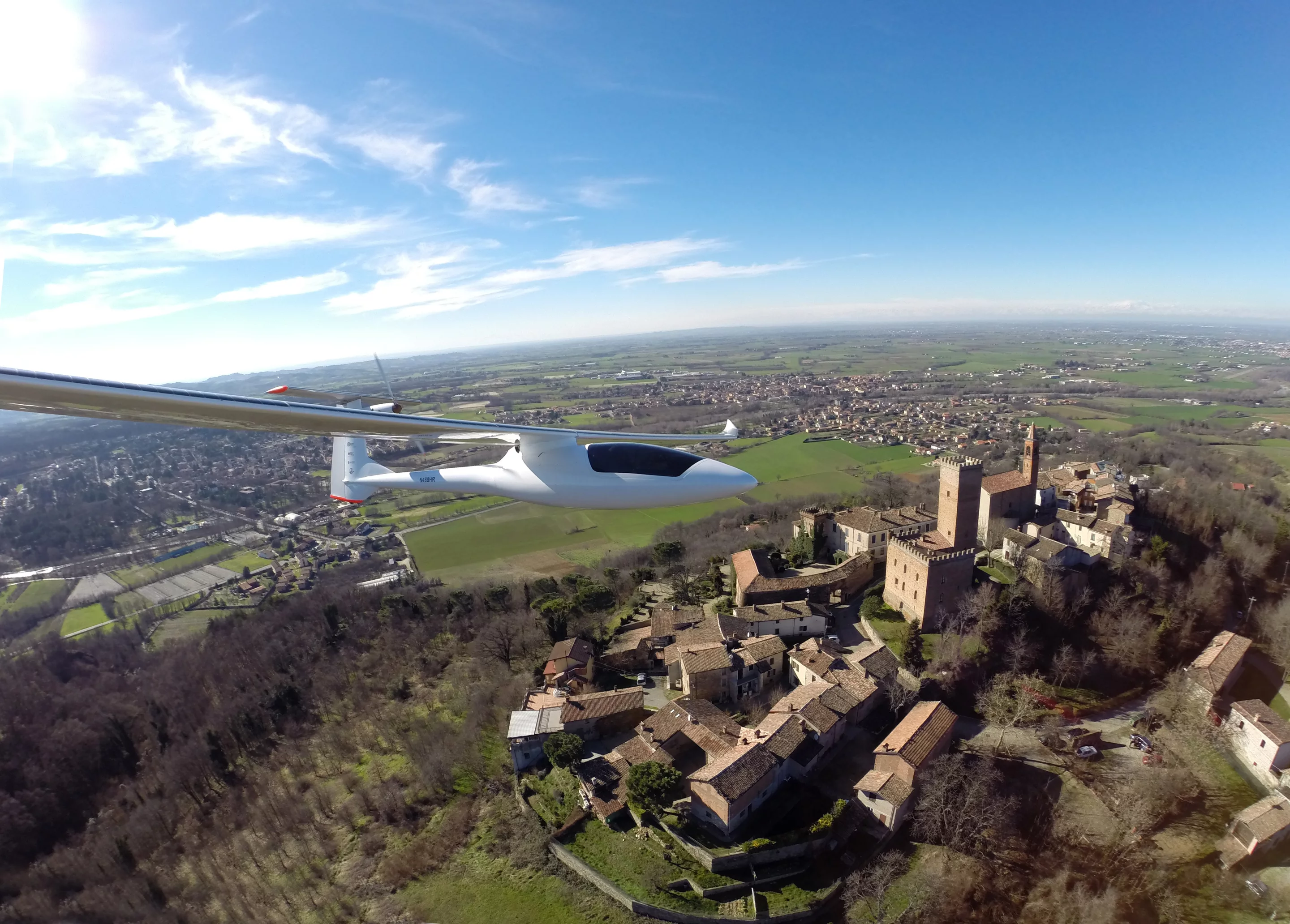 1,510 solar cells line the wings and tail surfaces, gathering the sun's energy to be stored in the lithium-polymer battery pack located in the fuselage