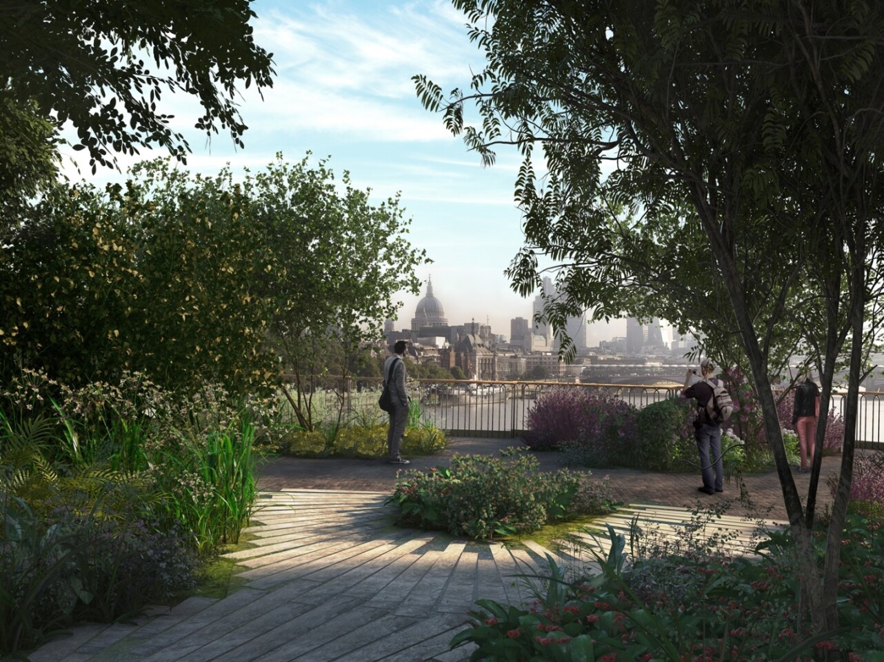 The Garden Bridge will feature two distinct woodland areas (Image: Arup)