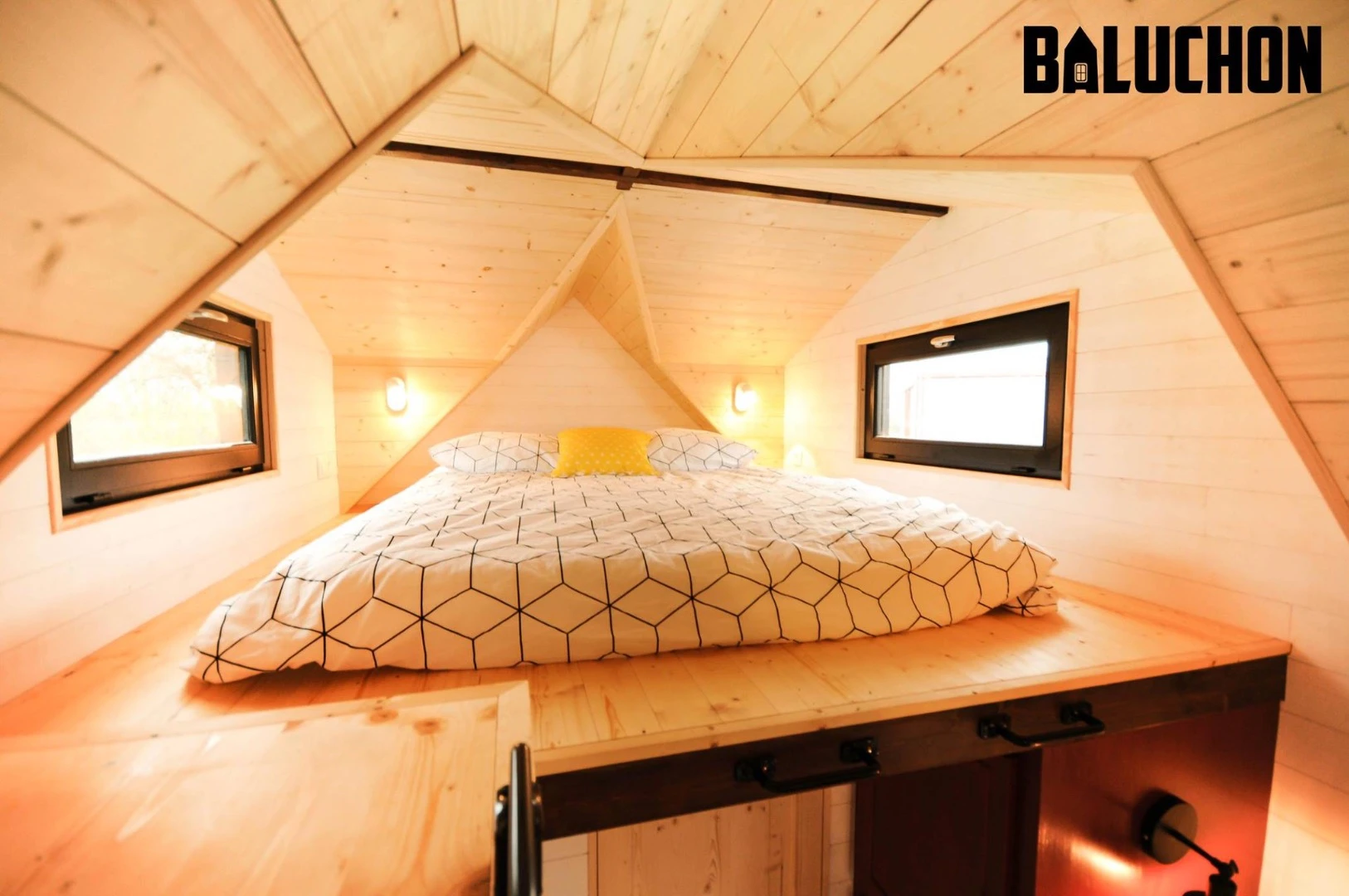 The Calypso's loft bedroom is accessed via ladder