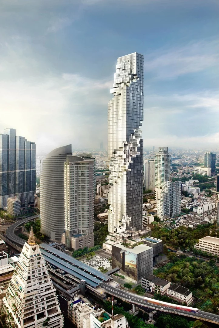 There are glass "skyboxes" all the way up the spiral of the MahaNakhon