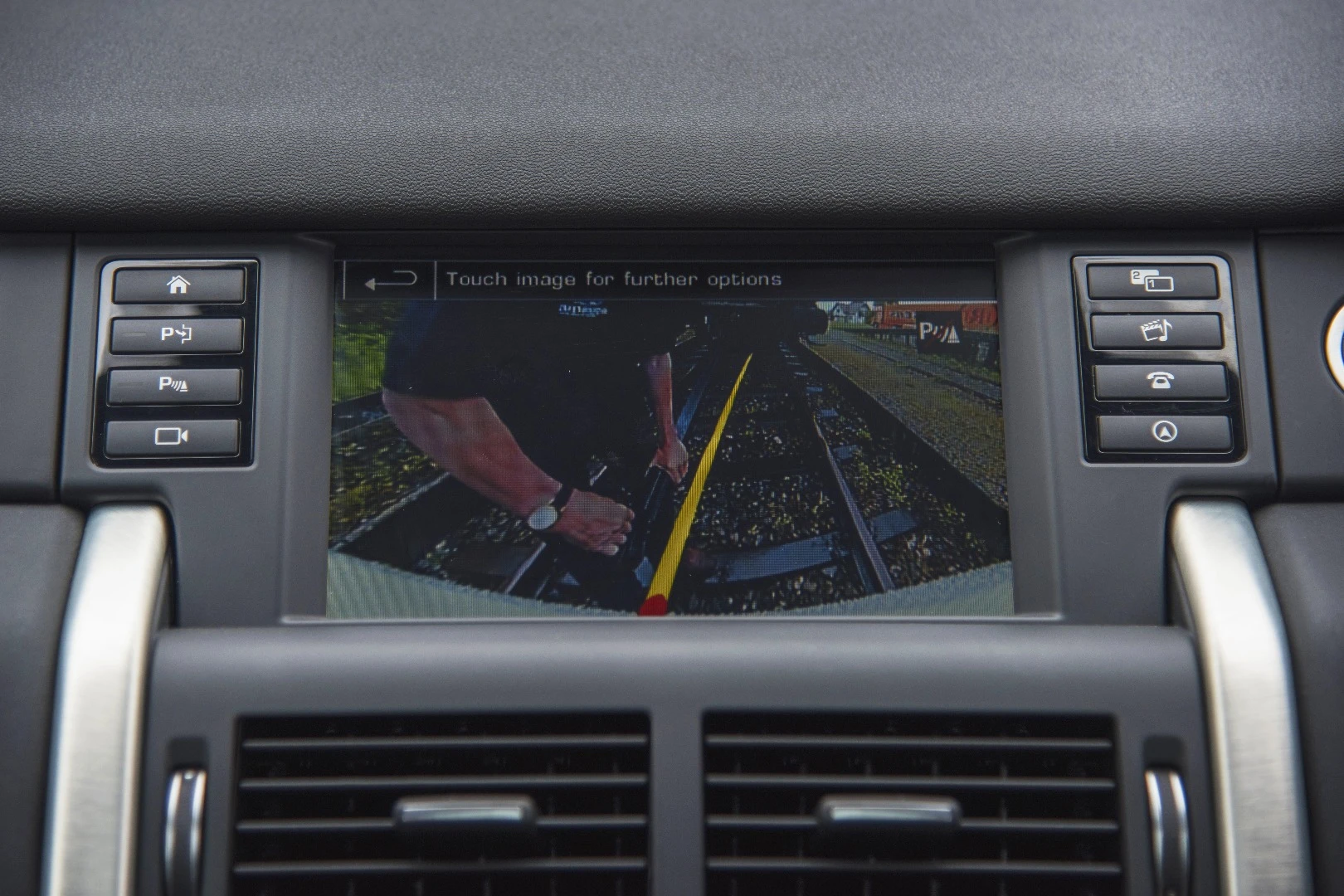 Land Rover's tow-hitch assist came in handy when it was time to hook the train carriages up