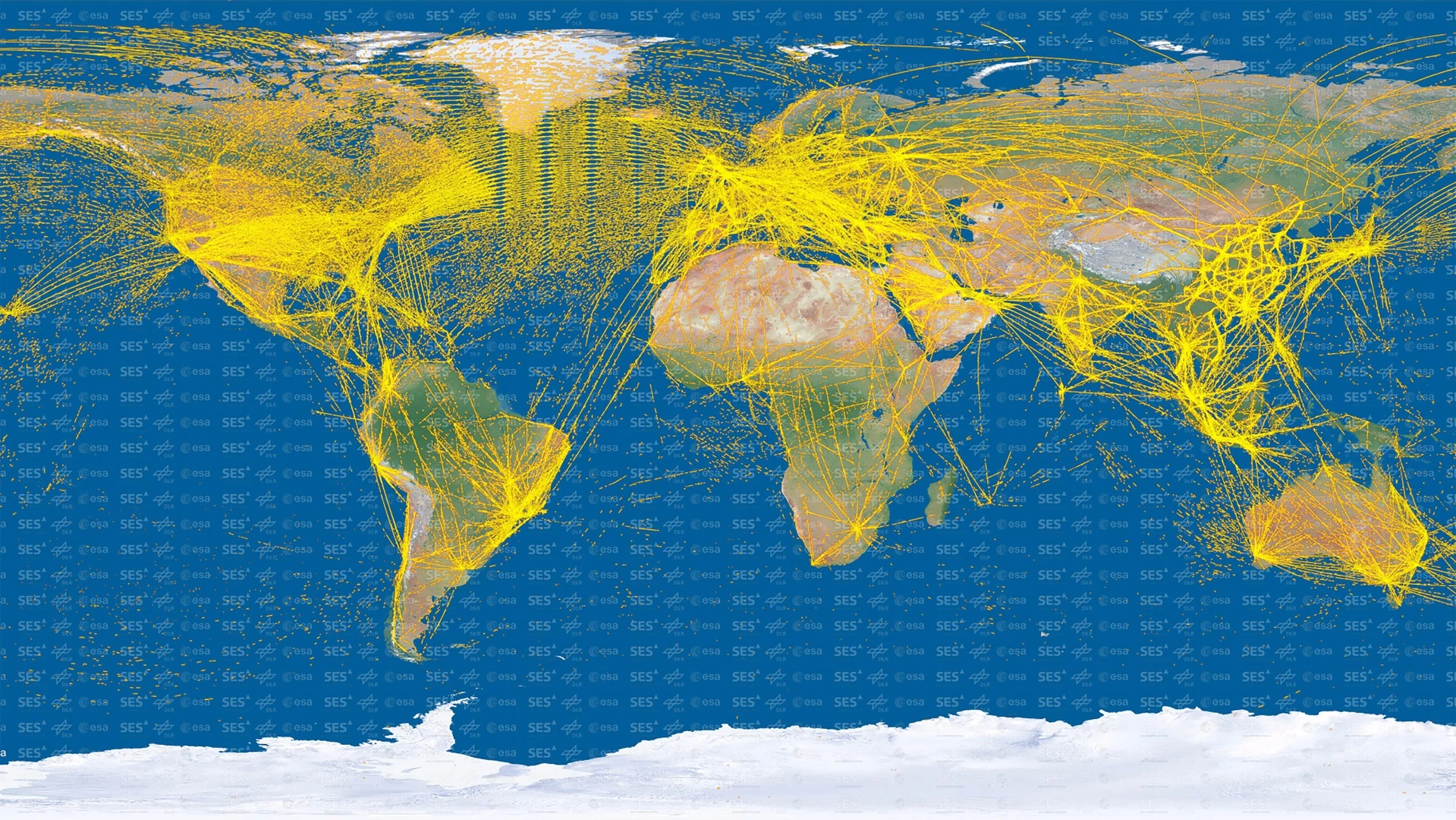 The satellite has picked up more than 25 million positions from more than 15,000 aircraft (Image: ESA/DLR/SES)