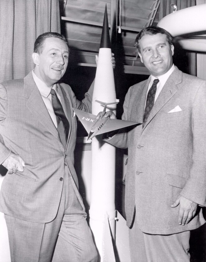 Werhner Von Braun (Right) and Walt Disney
