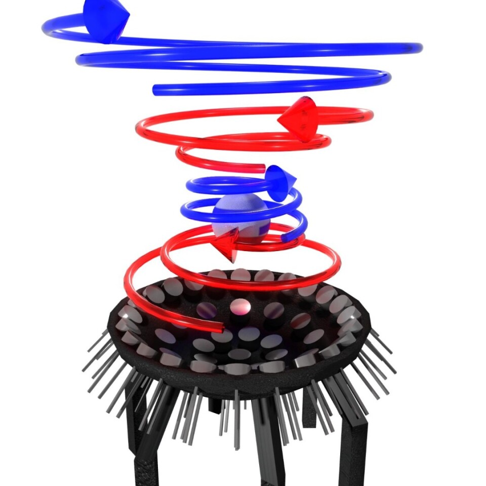 The acoustic tractor beam keeps objects trapped in midair with sound waves that quickly alternate in direction, preventing an object from spinning out of control