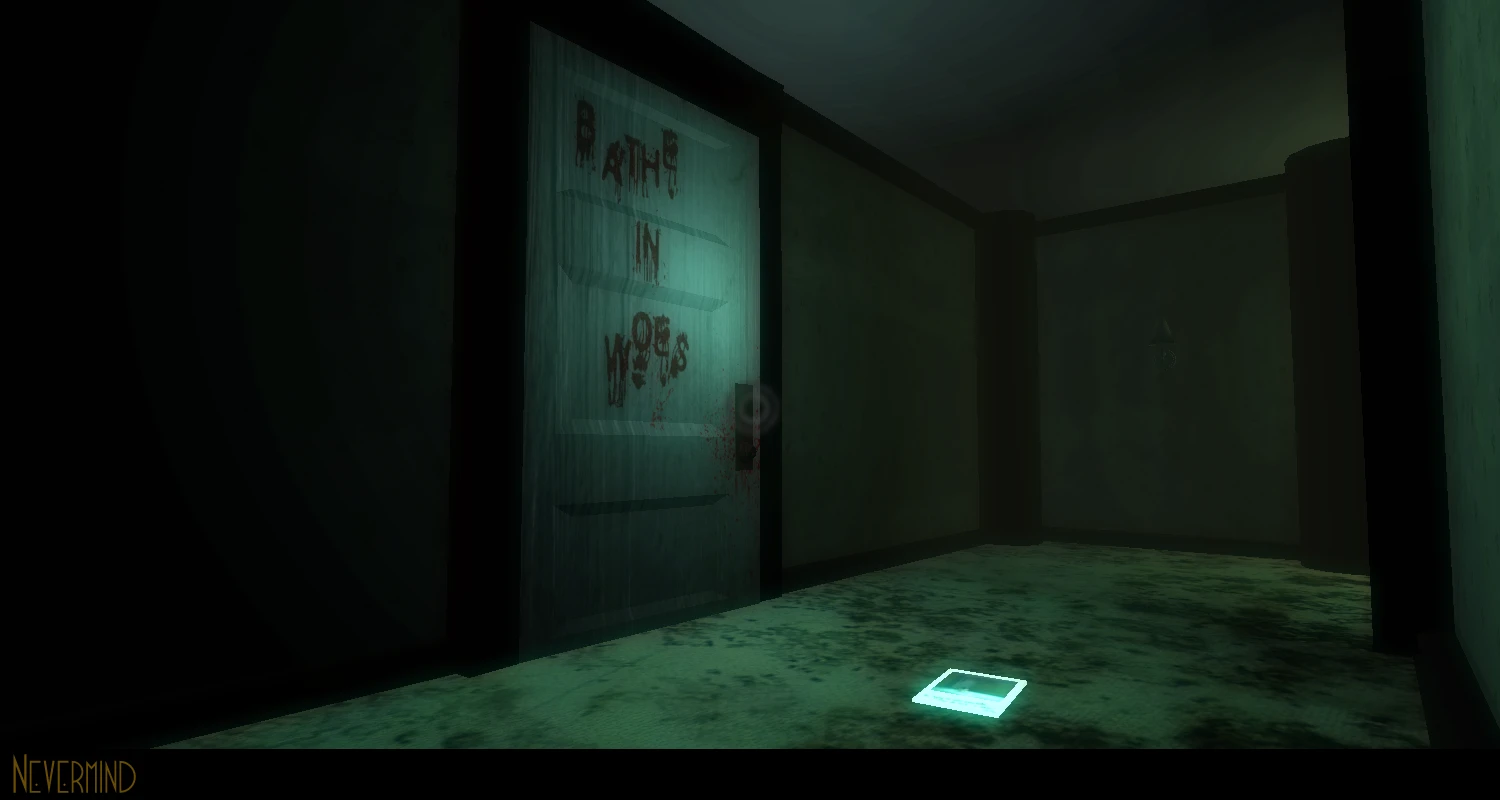 A blood-spattered door (Photo: Nevermind)
