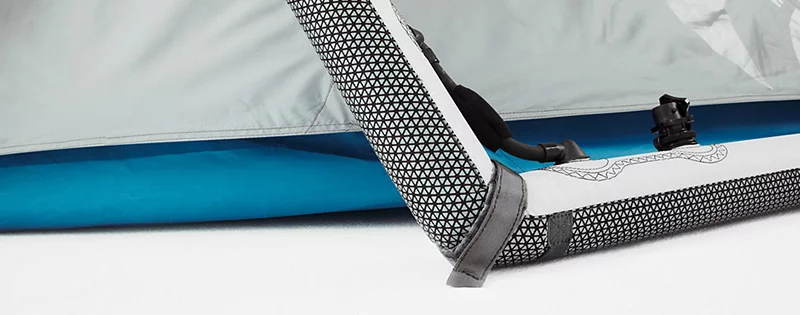 The inflatable geodesic "Cave" tent from Heimplanet