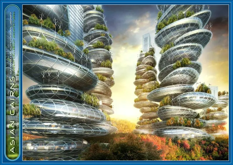 The Asian Cairn designers heavily incorporated vegetation into the mix as well with various orchards and gardens scattered both inside and outside the buildings