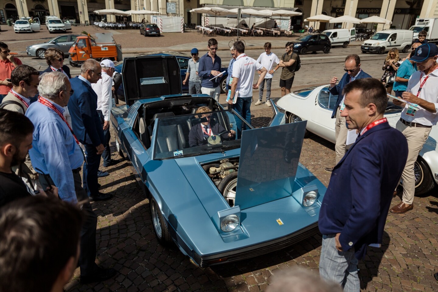 This 1976 Ferrari Rainbow, a prototype designed by Marcello Gandini, won the special Foglizzo Award for the best original interior