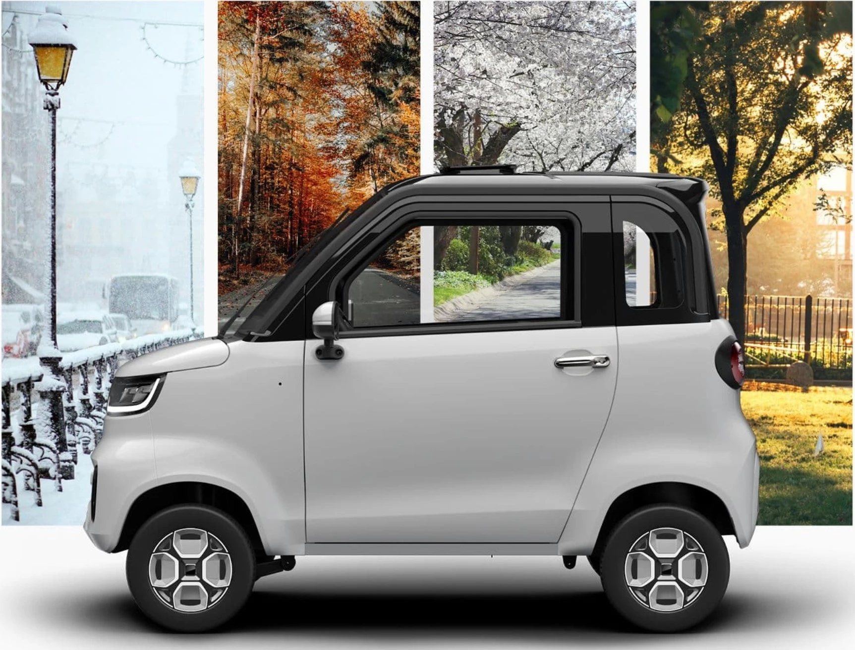 NIUMM micro-EV is reckoned ready for all seasons, coming with a window defroster, optional AC and a sunroof