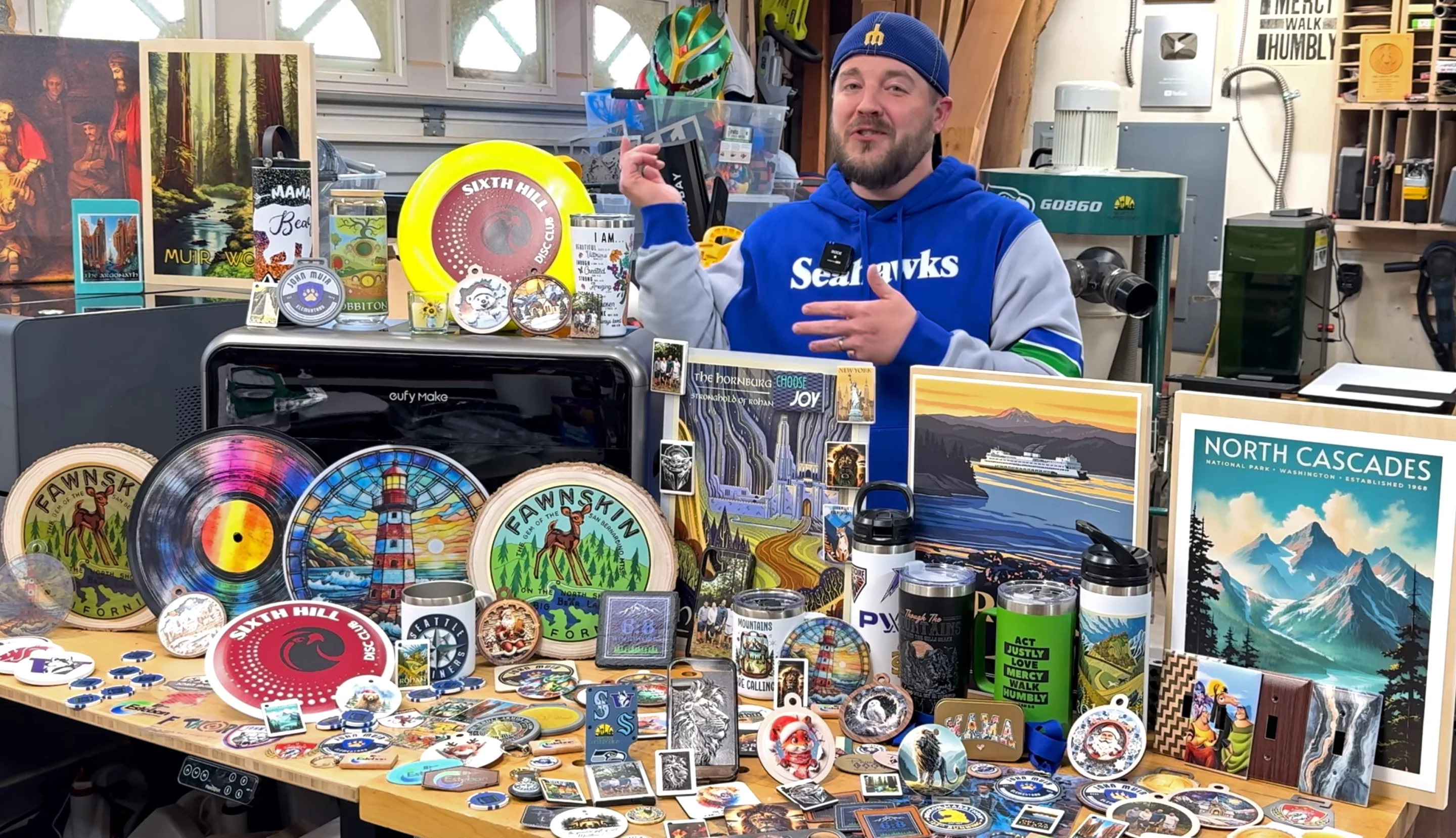 Nick of Six Eight Woodworks shows off a bunch of stuff he made with the EufyMake E1