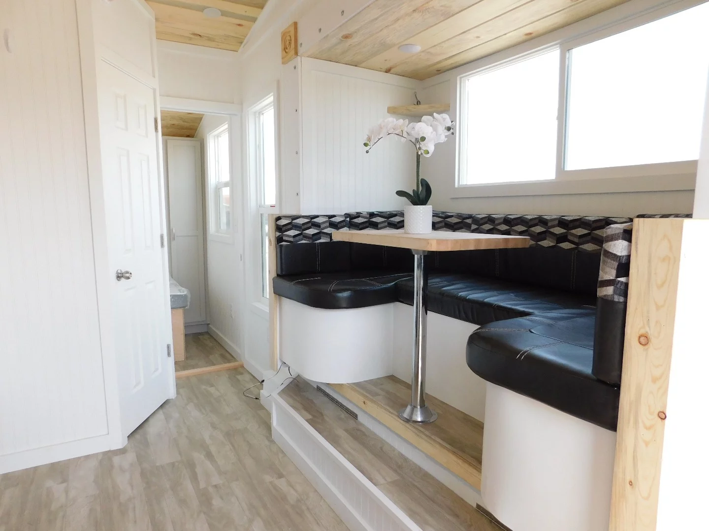 The Ozark's dining/living area is located in the slide-out section