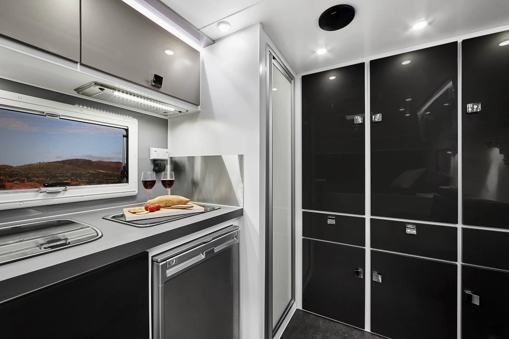 Inside the Off Grid caravan